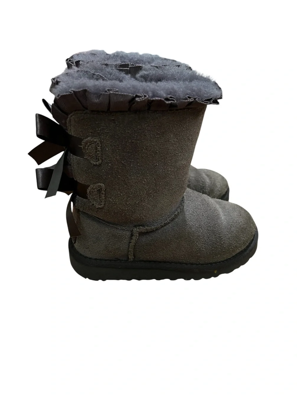 UGG Girls Bow Accent Pewter RARE